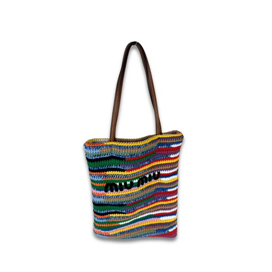 Miu Miu Rainbow Crochet Tote