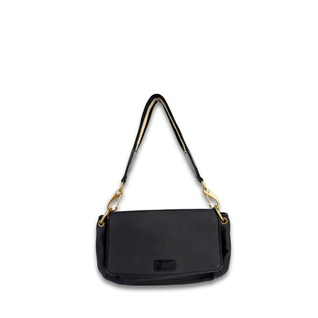 Gucci Canvas Flap Shoulder Bag