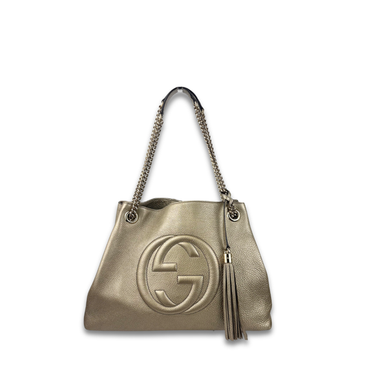 Gucci Metallic Gold Soho Chain Tote