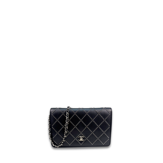 Chanel Crystal Embellished Black Wallet on Chain