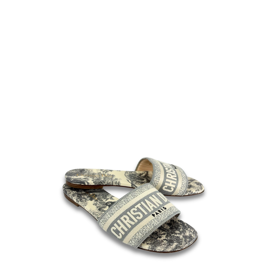 Dior Toile de Jouy Dway Slides - Size 37.5
