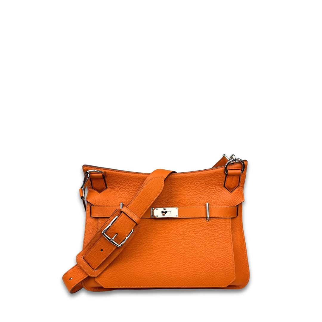 Hermès Clemence Jypsière 34 Orange Verso