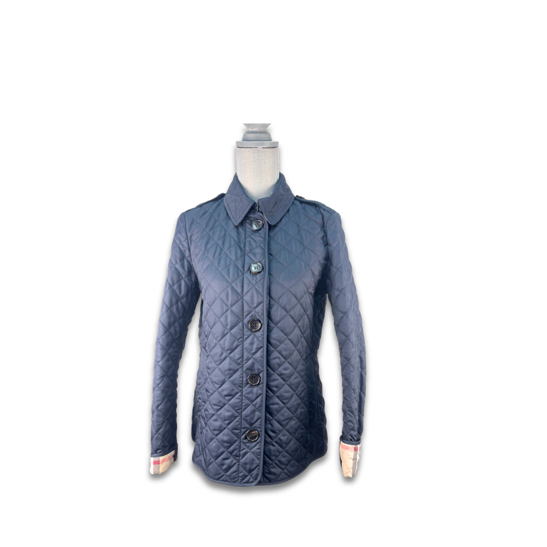 Burberry Navy Quilted Nylon Jacket