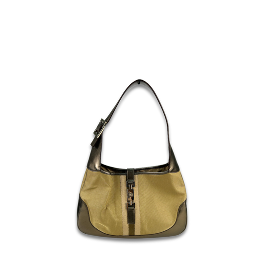 Gucci Gold Mesh Canvas Small Jackie Bag