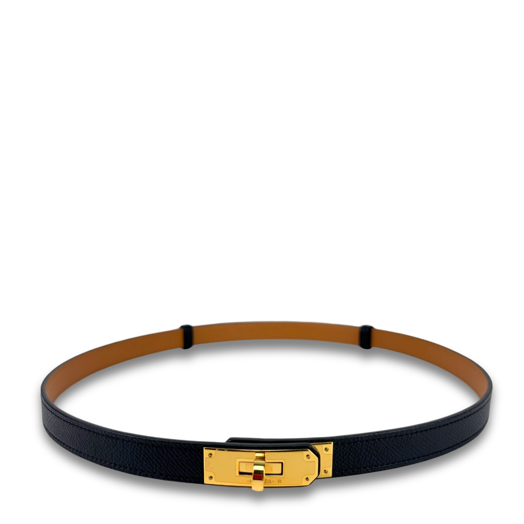 Hermès Epsom Black Kelly 18 Belt