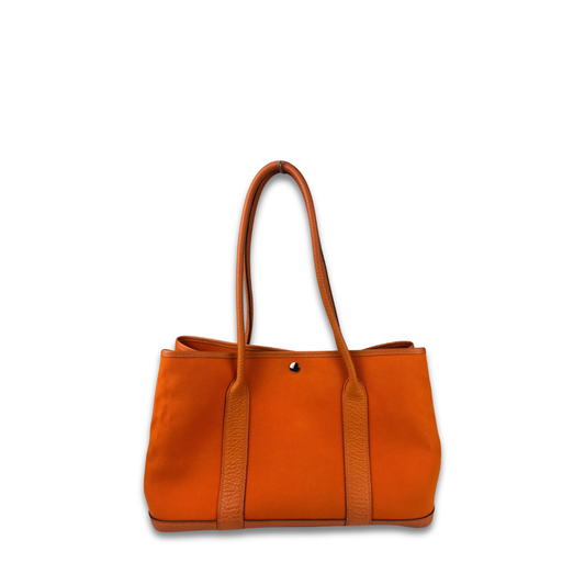 Hermès Orange Toile Garden Party Tote PM