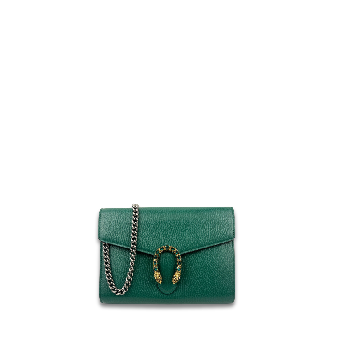 Gucci Green Small Dionysus Chain Wallet
