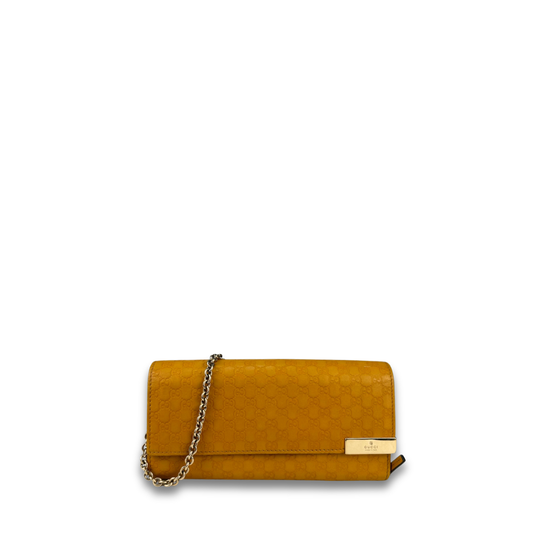 Gucci Yellow Microguccissima Continental Wallet
