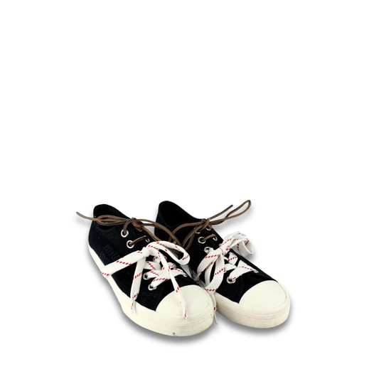 Miu Miu Mixed Lace Washed Denim Sneakers - Size 36.5