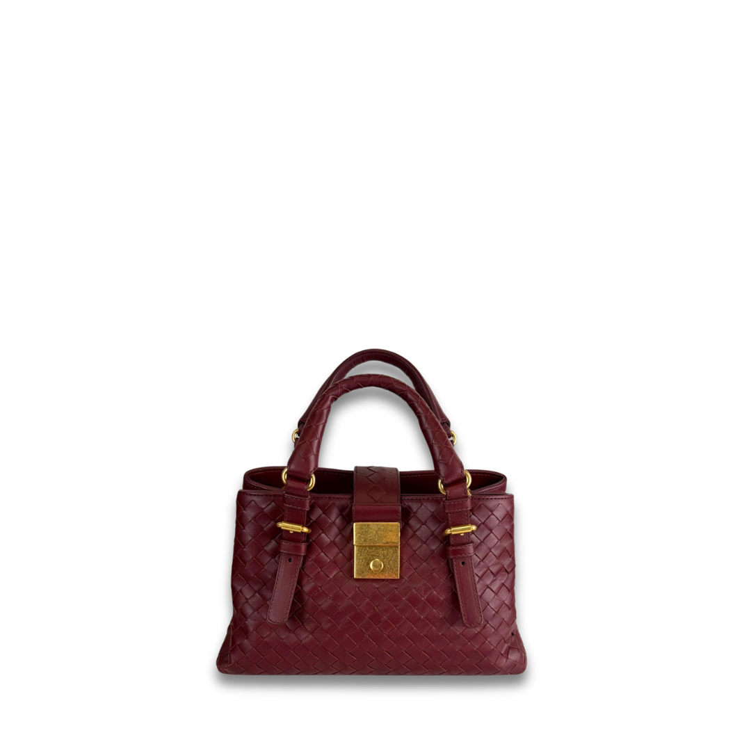Bottega Veneta Burgundy Mini Roma Tote