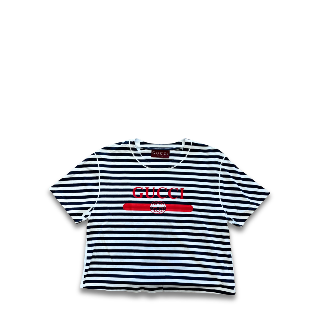 Gucci Striped Cropped T-Shirt - Size Large
