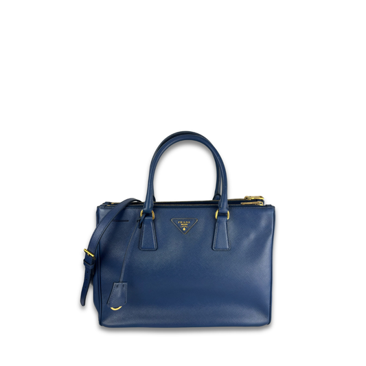 Prada Blue Medium Galleria Double Zip