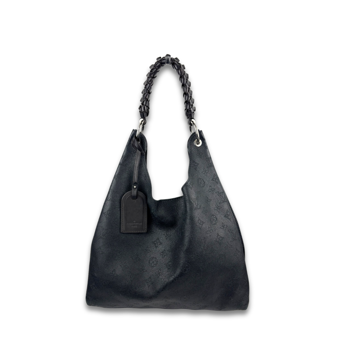 Louis Vuitton Black Mahina Carmel Hobo