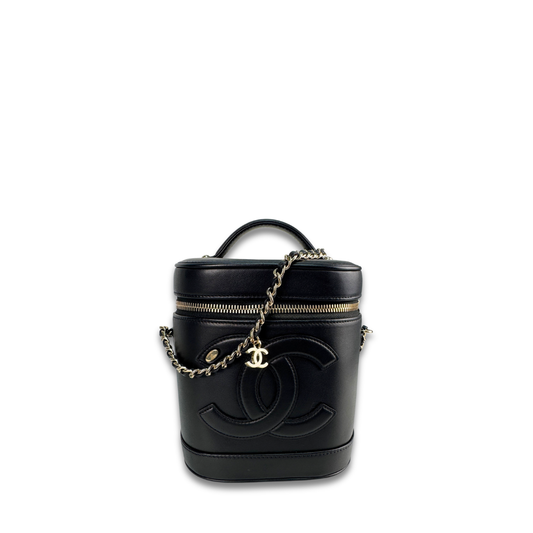 Chanel Black Calfskin Vanity Case
