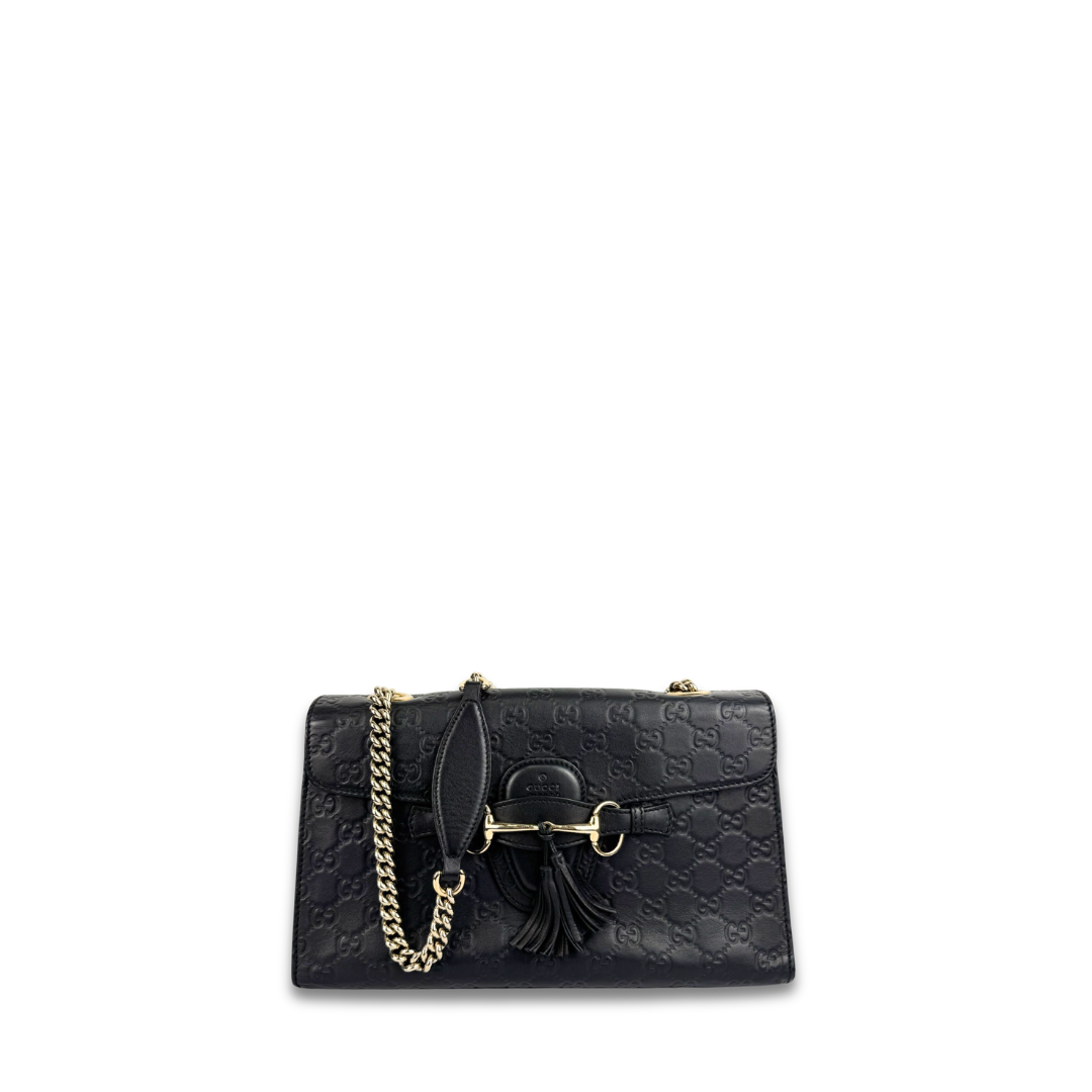 Gucci Black Guccissima Emily Shoulder Bag