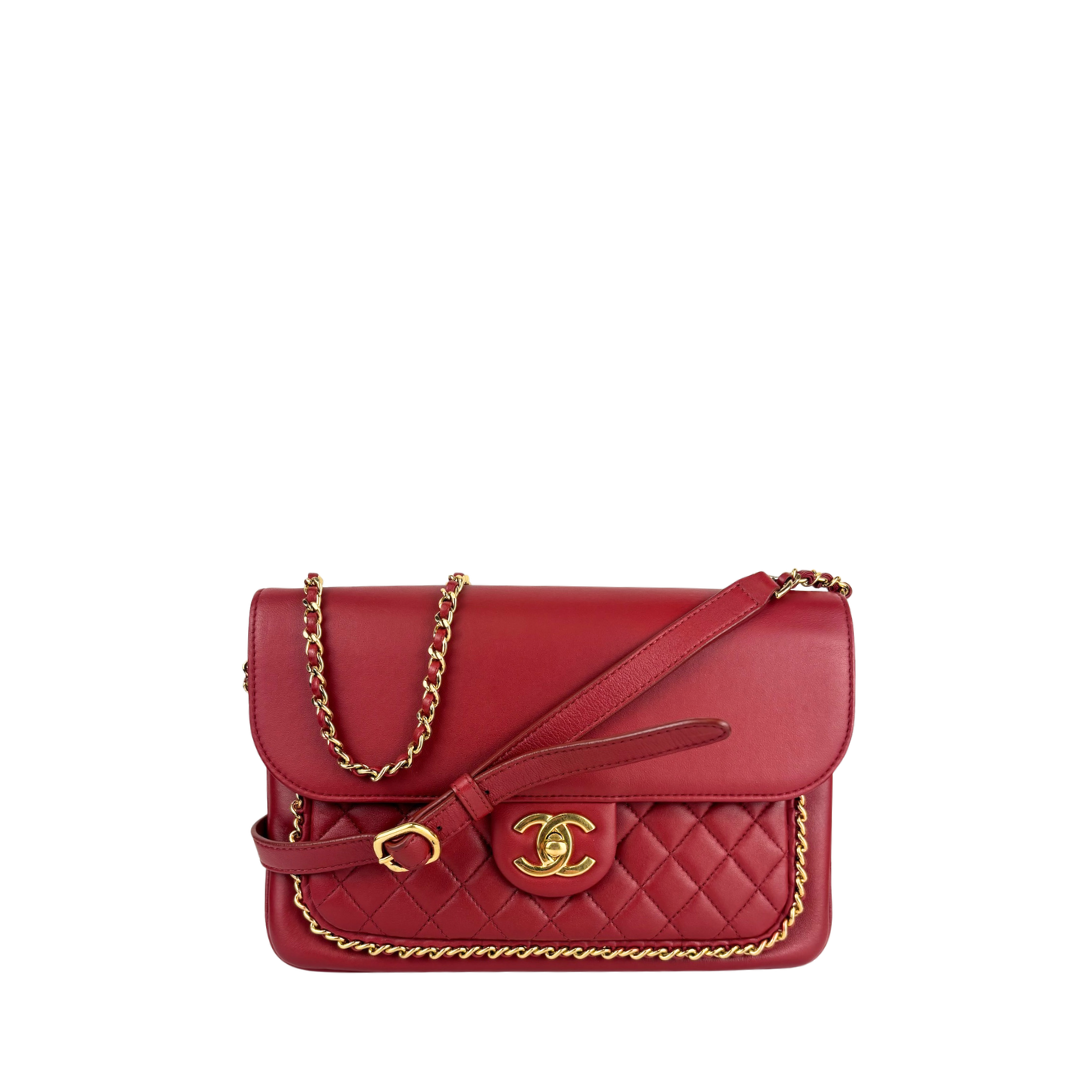 Chanel Red Unchained Single Flap Bag