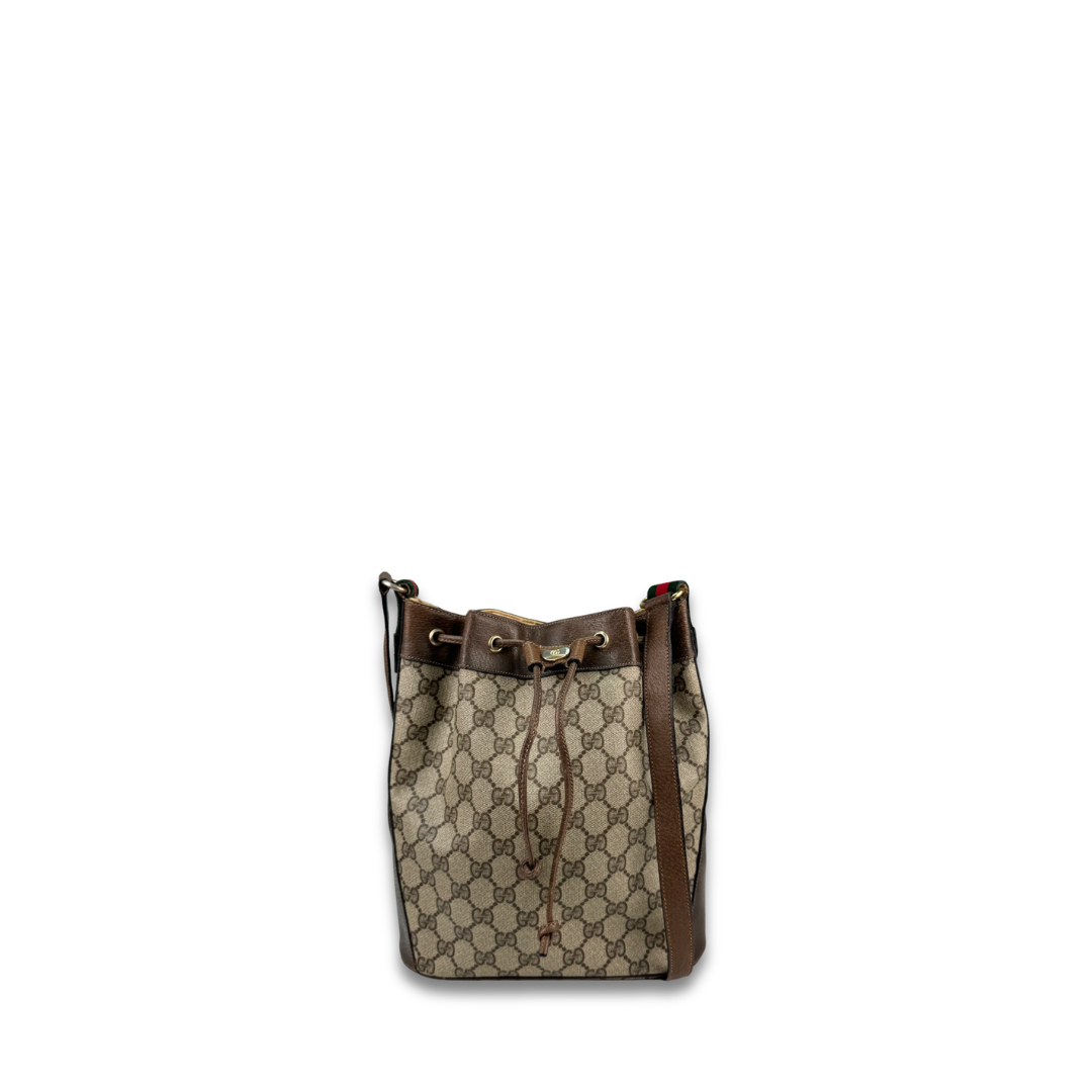 Gucci Brown Vintage Drawstring Crossbody