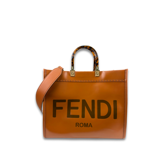 Fendi Brown Medium Sunshine Shopper Tote
