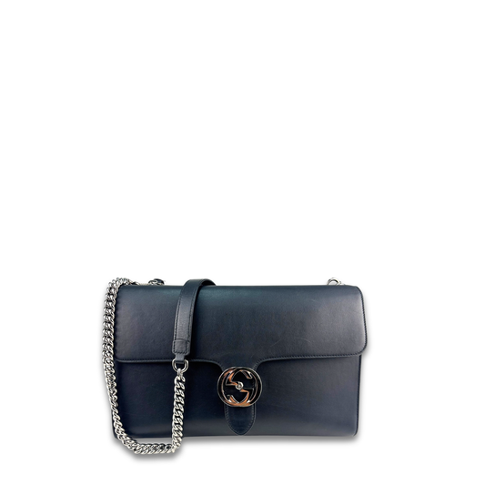 Gucci Black Interlocking G Medium Shoulder Bag