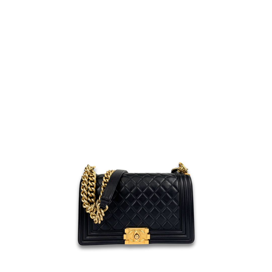 Chanel Black Medium Calfskin Boy Bag