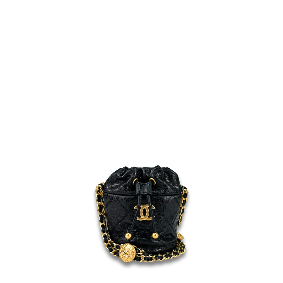 Chanel Caviar Twist My Buttons Mini Bucket Bag