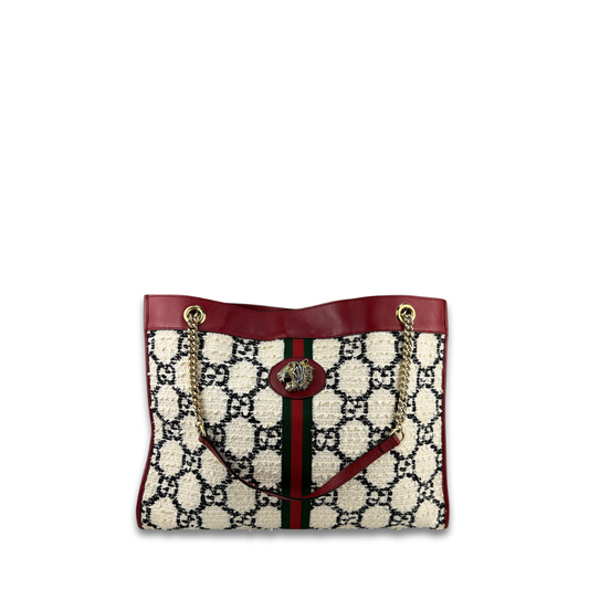 Gucci Bouclé Tweed Rajah Chain Tote