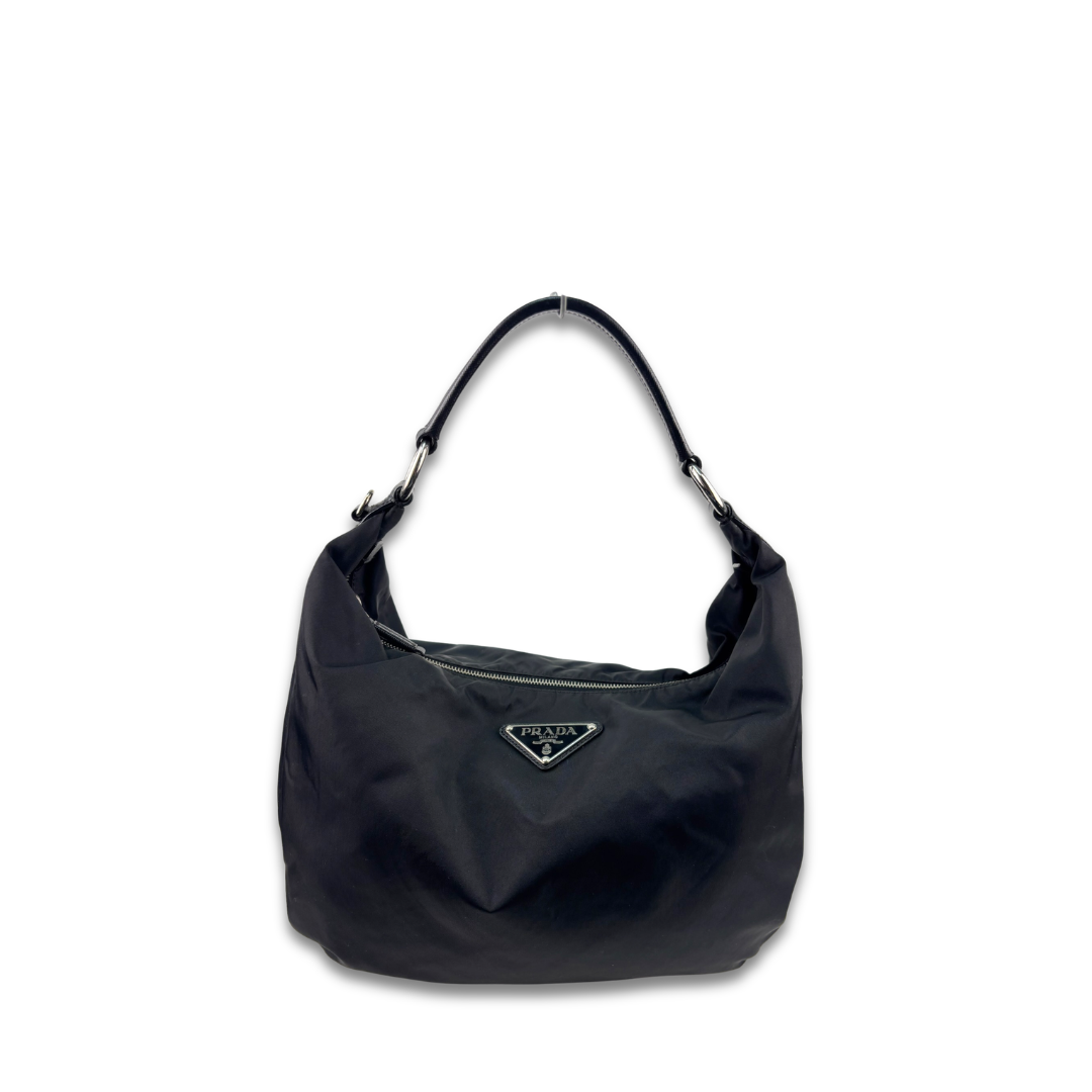 Prada Black Nylon Hobo