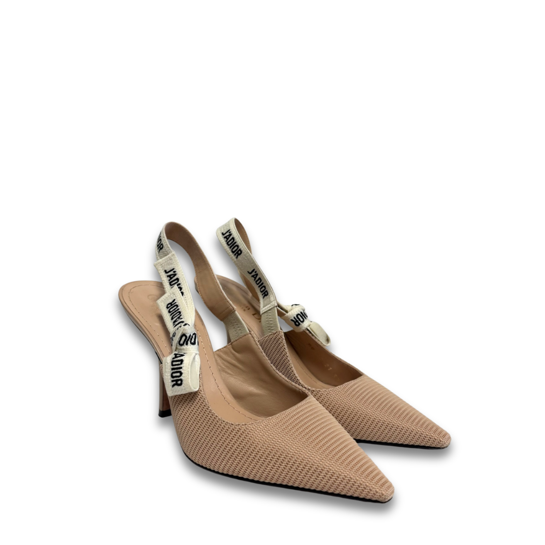 Dior Beige J'Adior 100mm Slingbacks - Size 37