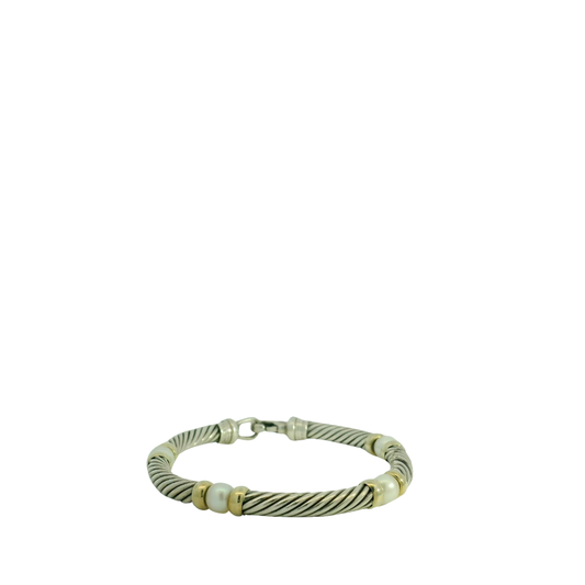 David Yurman 6mm Pearl Metro Station Bracelet