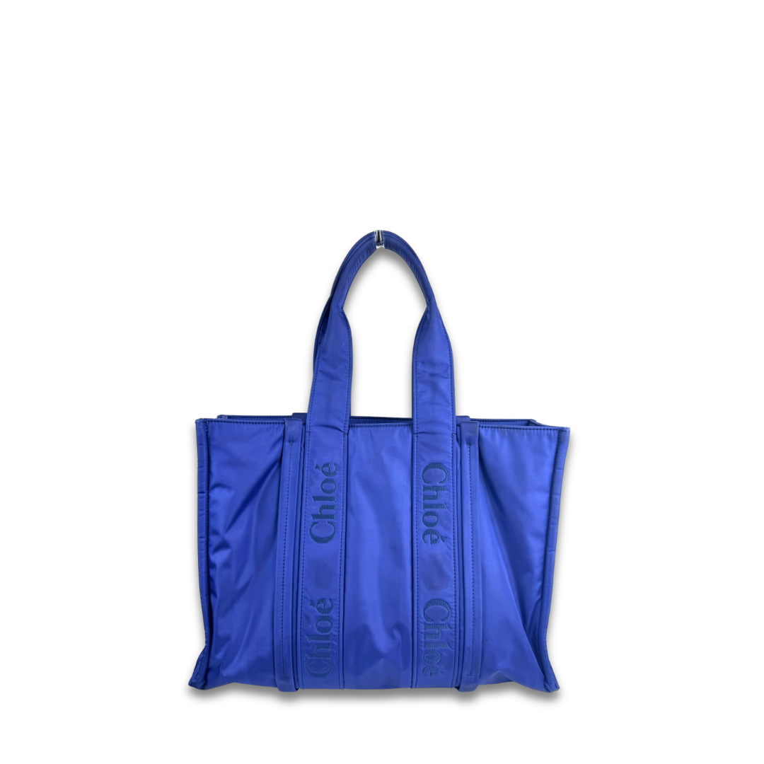 Chloe Blue Nylon Woody Tote