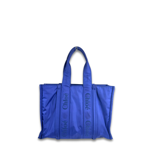 Chloe Blue Nylon Woody Tote
