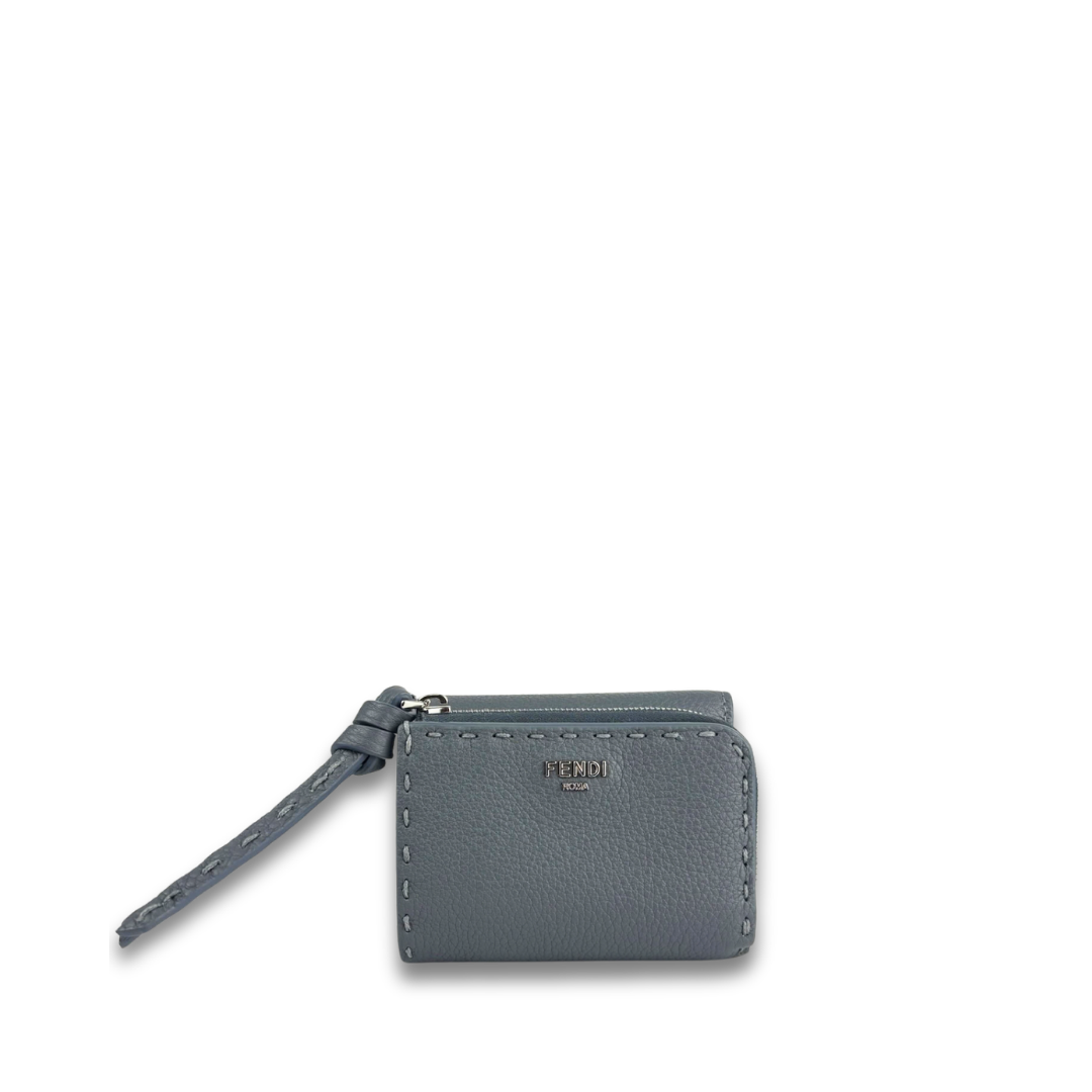 Fendi Blue Peekaboo Micro Trifold Wallet