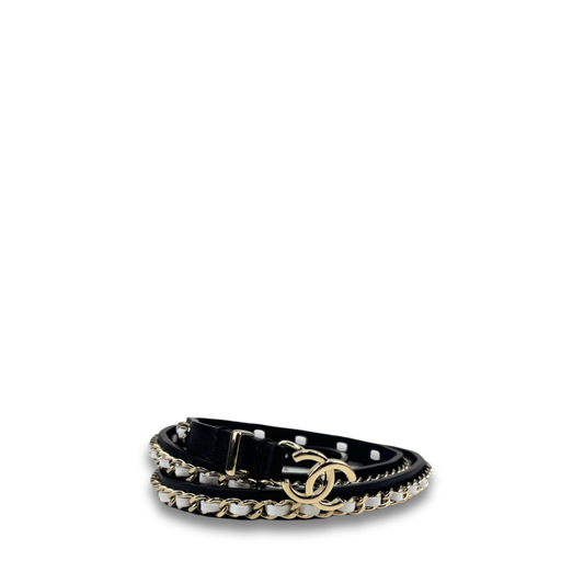 Chanel Leather Chain Belt - Size 80