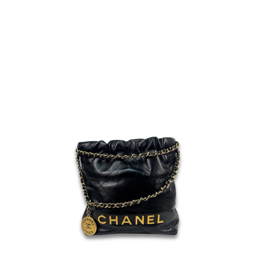 Chanel Black Mini Chanel 22 Hobo