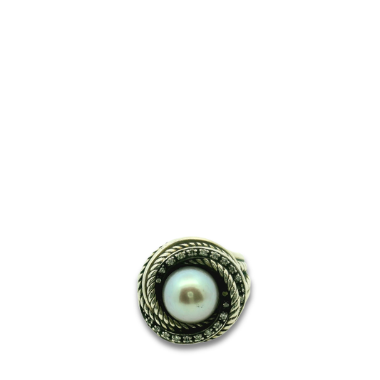 David Yurman Pearl Diamond Ring - Size 6