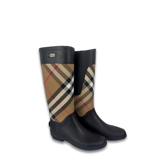 Burberry Vintage Check Rain Boots - Size 37