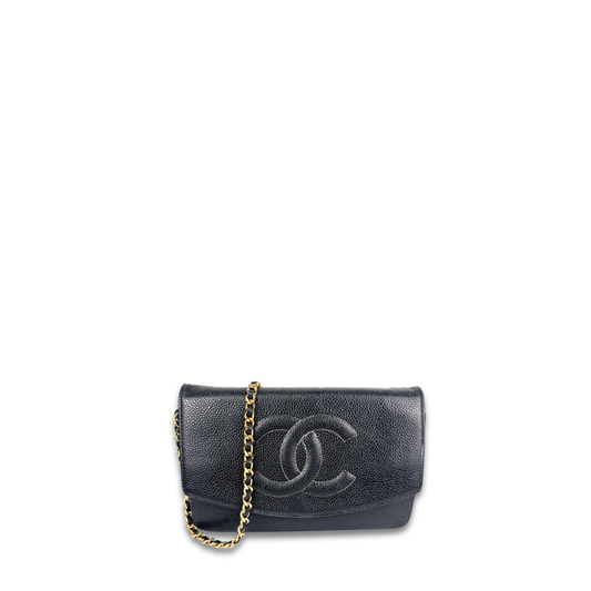 Chanel Caviar Black Classic Wallet on Chain
