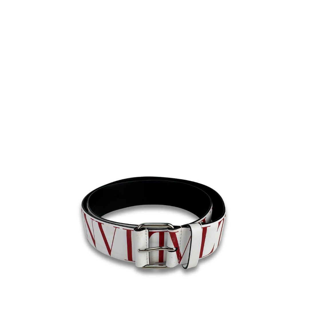 Valentino Red/White Logo Belt - Size 85