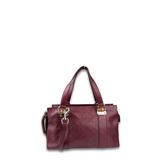 Gucci Guccissima Medium Bamboo Bar Shoulder Bag