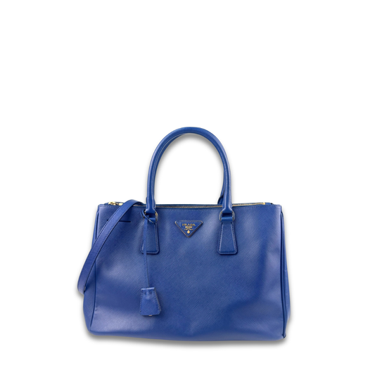 Prada Medium Blue Double Zip Galleria