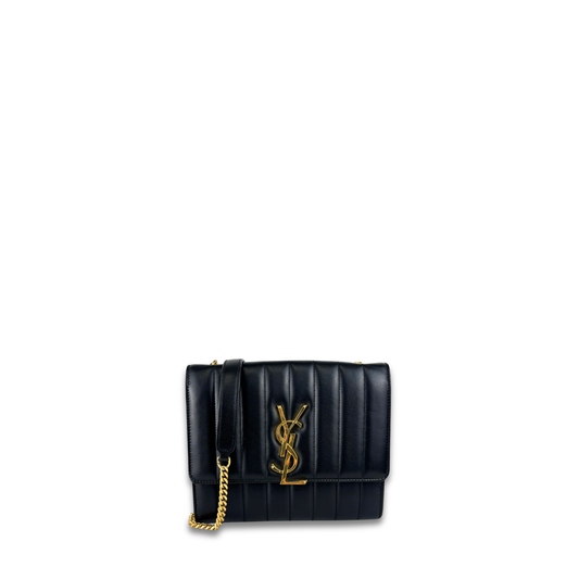 YSL Black Vicky Chain Wallet
