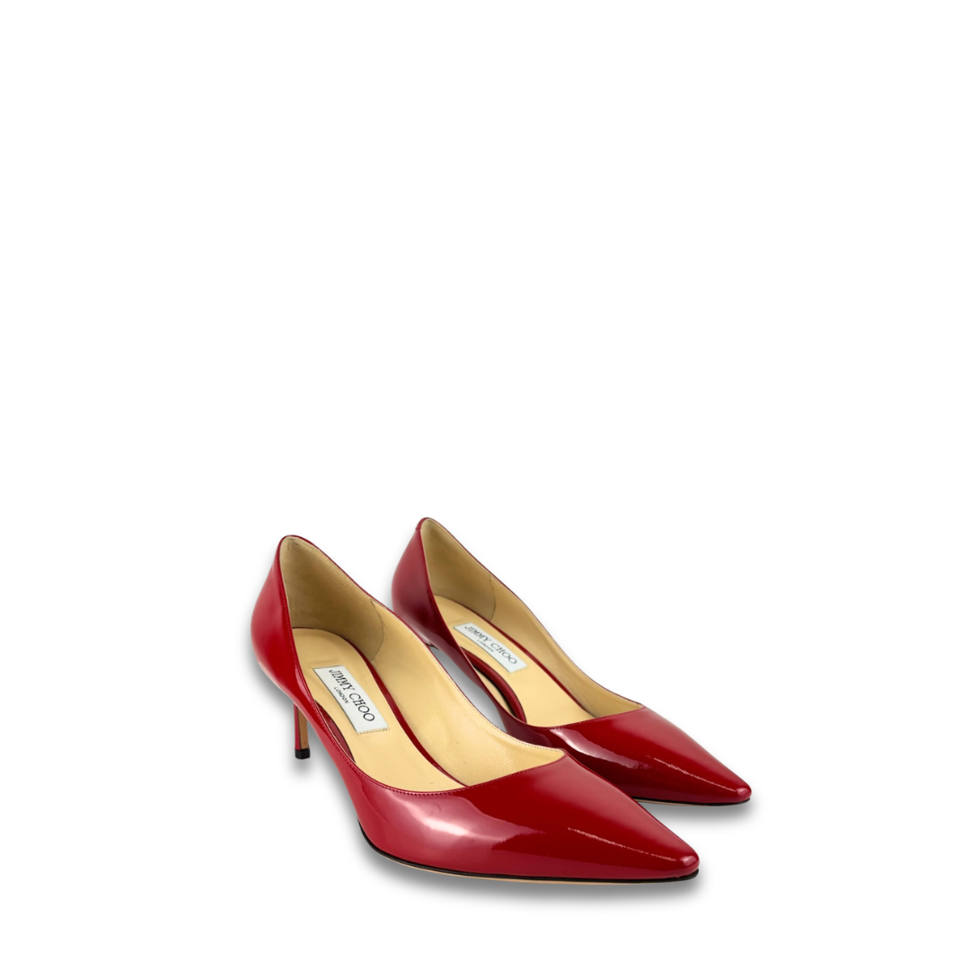 Jimmy Choo Red Patent Romy 60 Pumps - Size 42