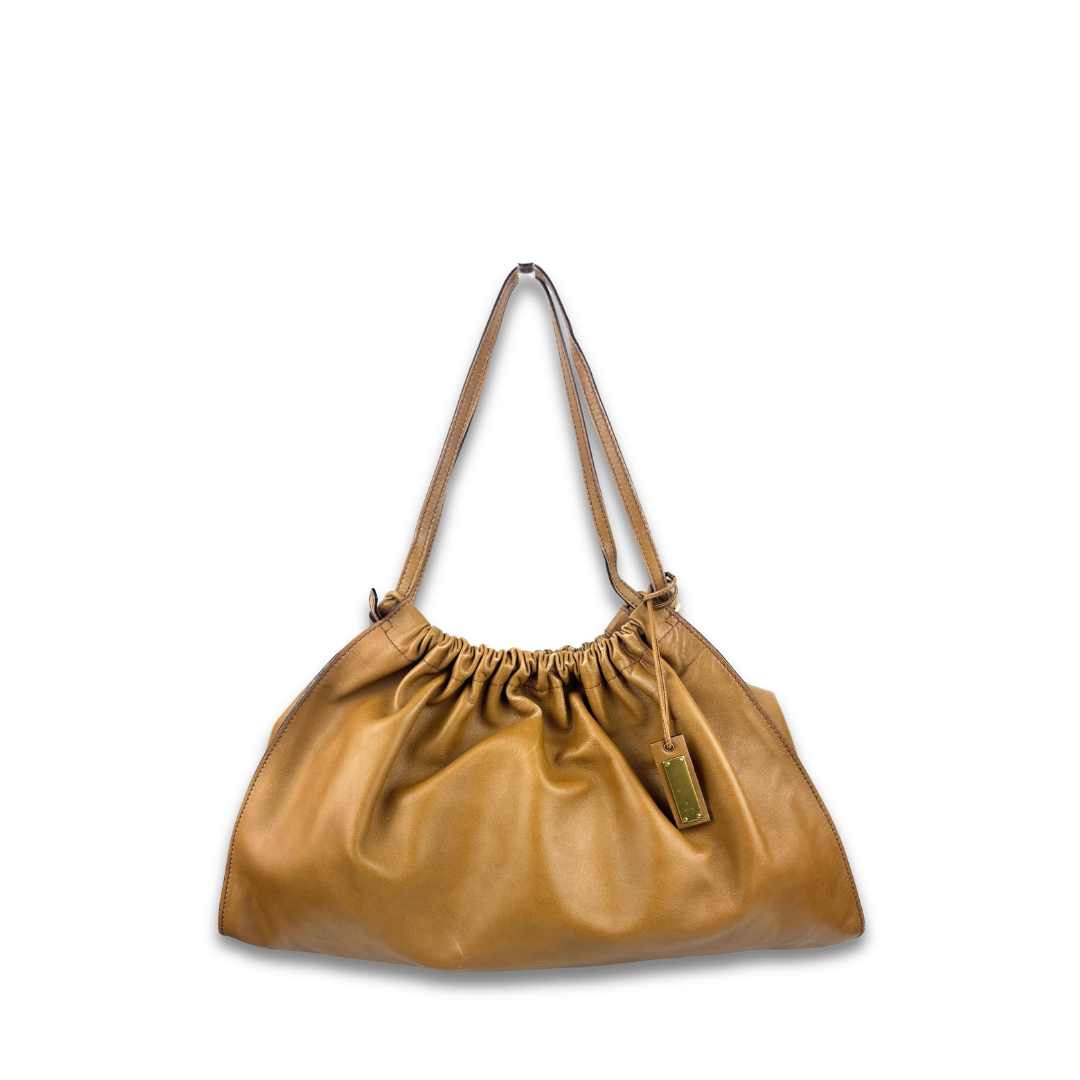 Gucci Brown Ruched Hobo Bag