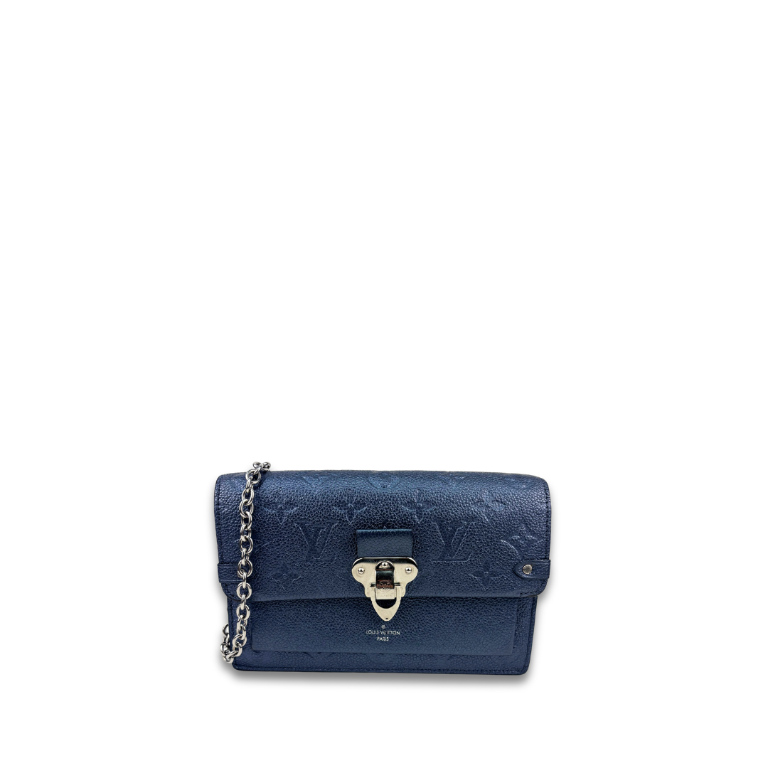Louis Vuitton Metallic Blue Empreinte Vavin Chain Wallet