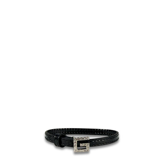 Gucci Patent Leather Crystal Bracelet