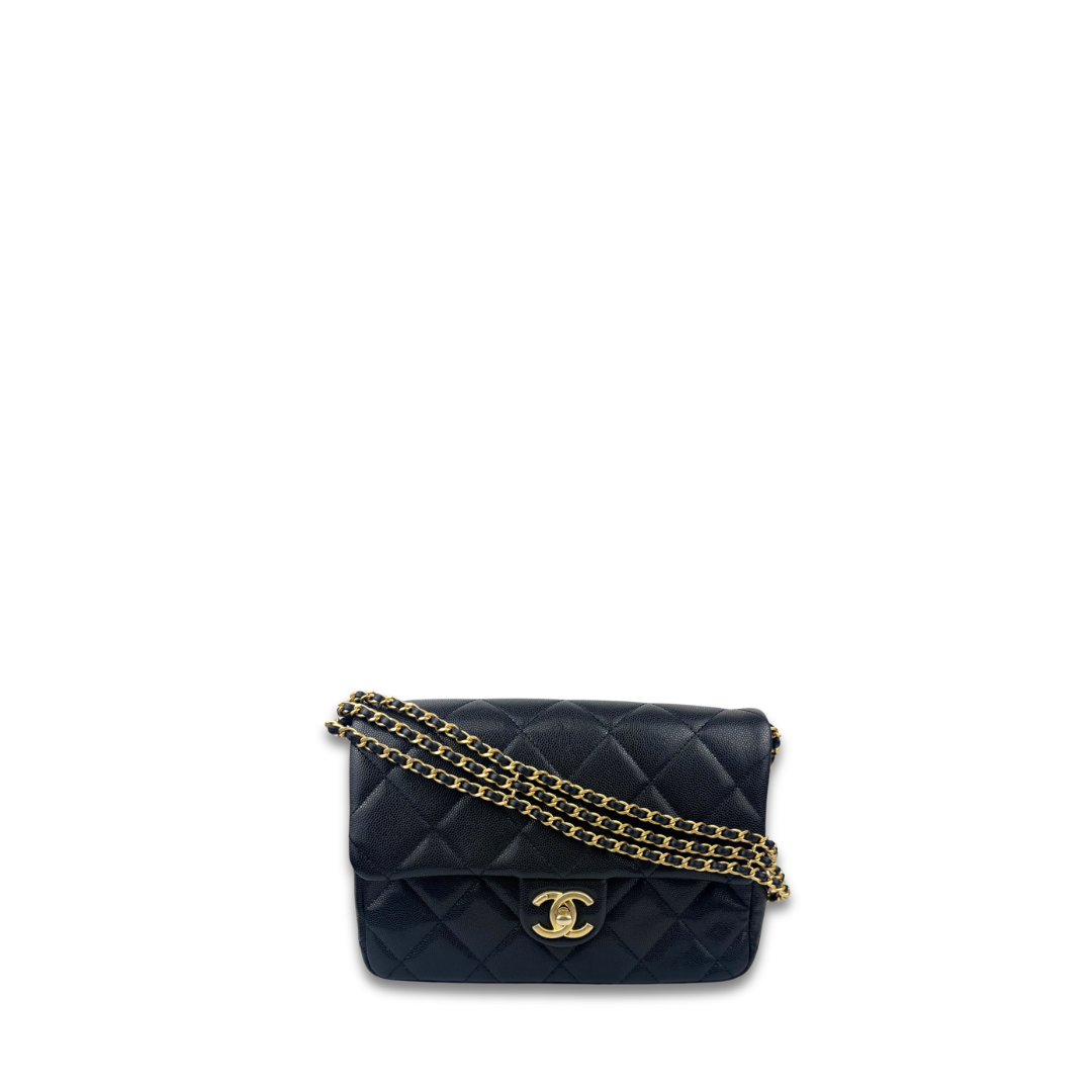 Chanel Quilted Chain Rows Small Flap Bag