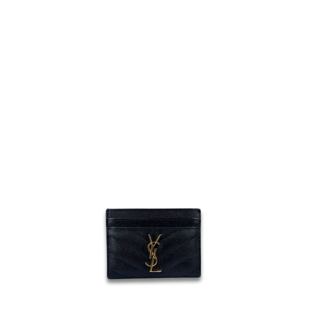 YSL Cassandre Black Grained Card Case