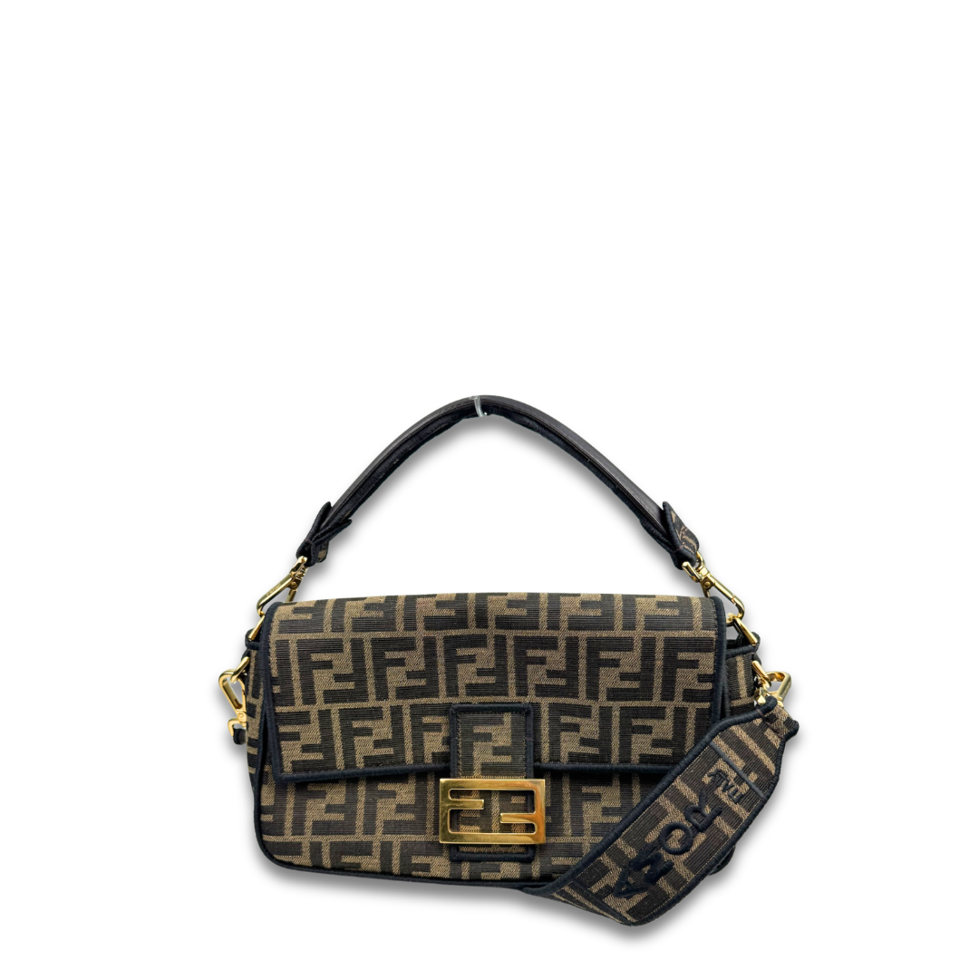Fendi Zucca Jacquard Convertible Baguette