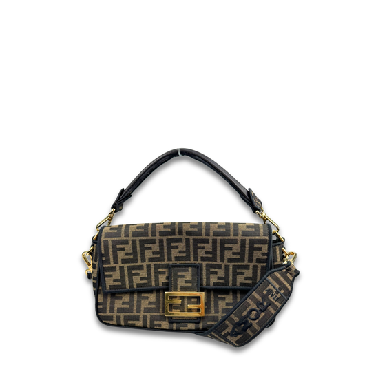 Fendi Zucca Jacquard Convertible Baguette