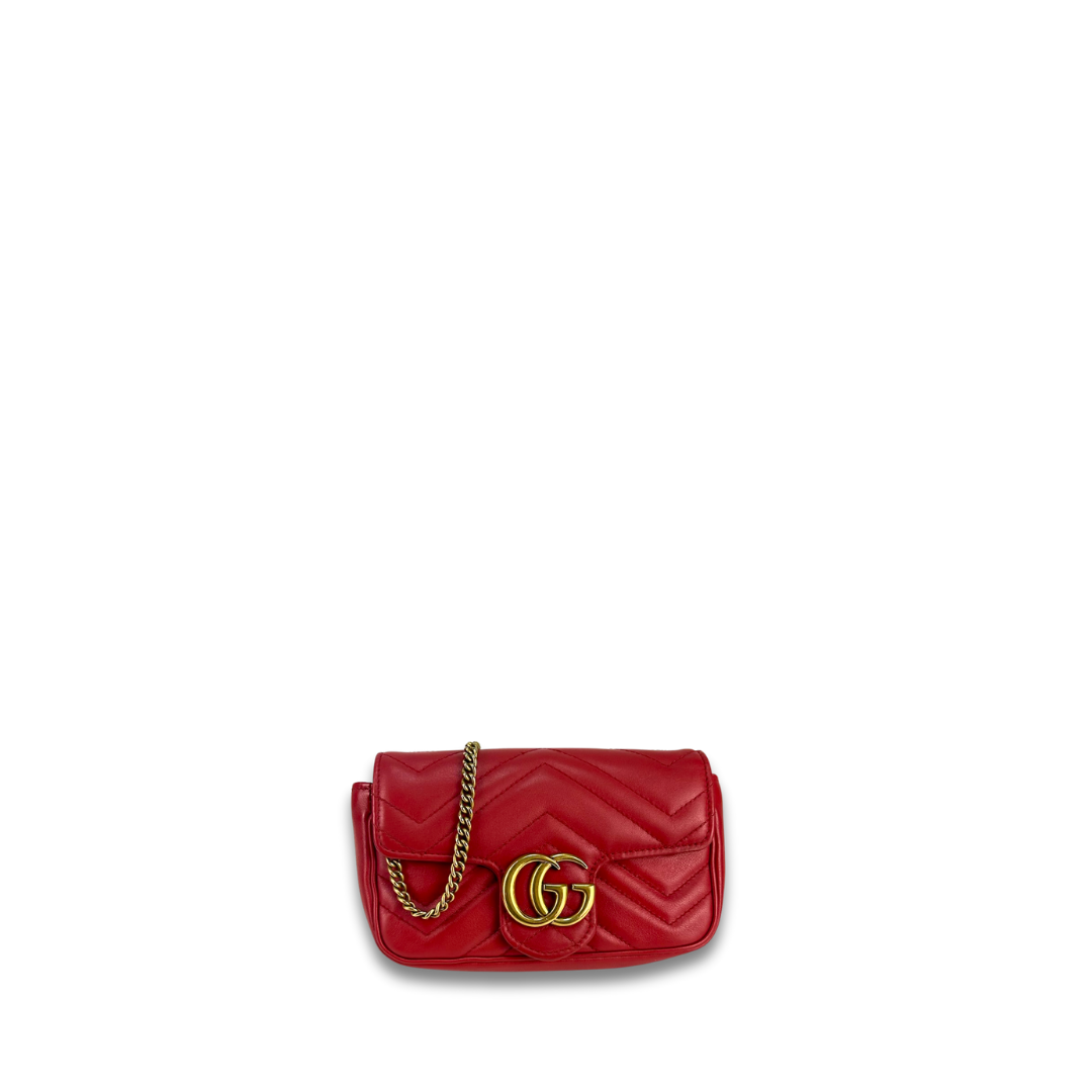 Gucci Red Super Mini Marmont Crossbody